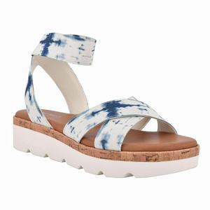 Nine West Bounce Platte Sandalen Blauw Nederland | QZV-976182